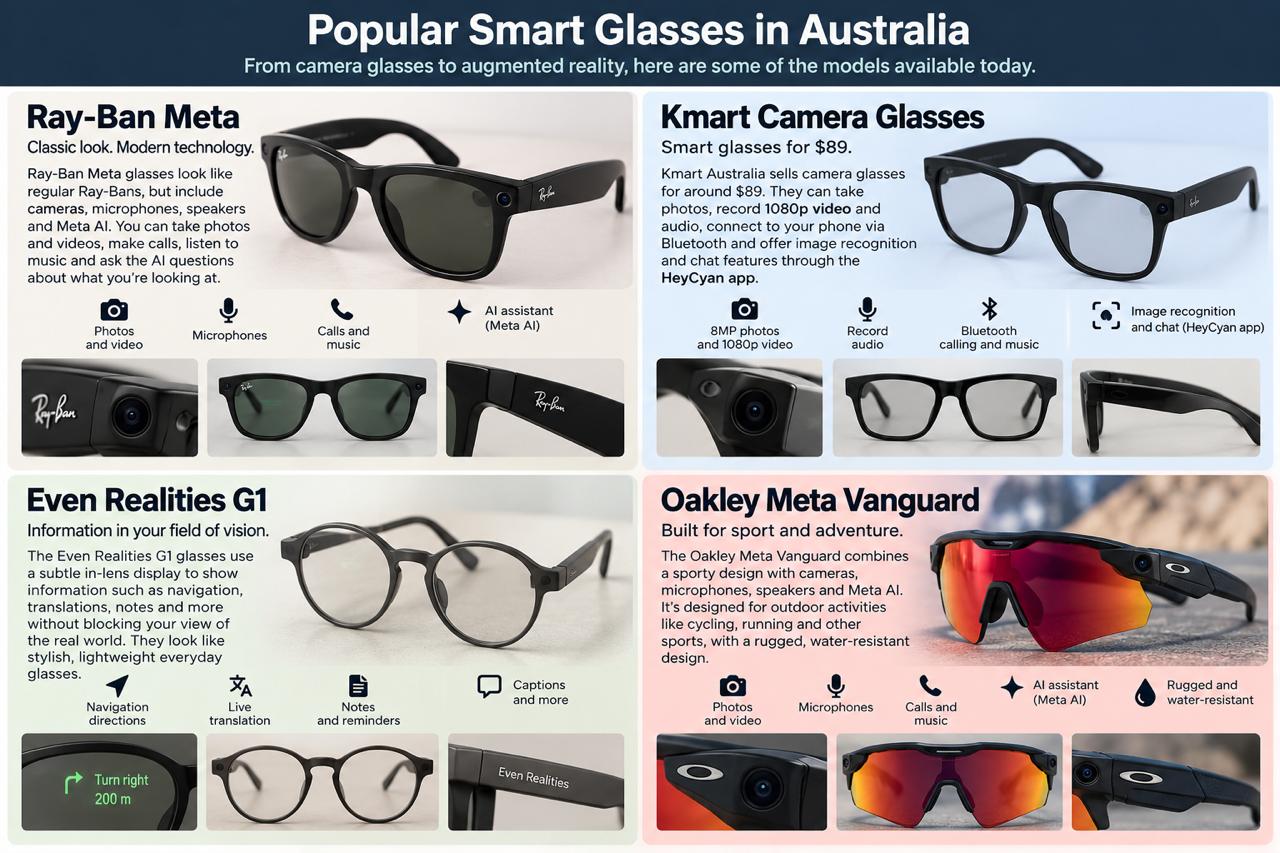 Comparison of current smart glasses models